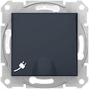 SEDNA РОЗЕТКА IP44 16А с з/к, с крышкой,cо шторками,быстрозажим.контакты, ГРАФИТ