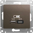 USB РОЗЕТКА A+С, мех, ШОКОЛАД