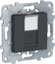 UNICA NEW ЛИЦЕВАЯ ПАНЕЛЬ RJ45 KEYSTONE/SYSTIMAX, антрацит