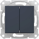 SEDNA ПЕРЕКЛЮЧАТЕЛЬ 2-клавишный, сх.6+6, 10А, 250В, ГРАФИТ