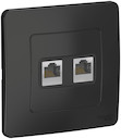 BLANCA С/У РОЗЕТКА двойная компьютерная RJ45, кат.5E, АНТРАЦИТ