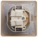 Розетка Glossa (16 А, в сборе, с/у, з/к, шторки, крышка, IP44, бежевая)