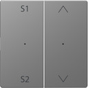 MERTEN D-Life PlusLink КЛАВИША 2-ная с S1/S2, вх/вз, НЕРЖ. СТАЛЬ, SD