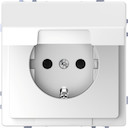 Розетка Merten D-Life (16 А, под рамку, крышка, шторки, с/у, з/к, белый лотос)