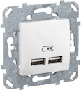 UNICA РОЗЕТКА USB, 2.1 А, БЕЛЫЙ