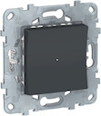 UNICA NEW LED СВЕТОРЕГУЛЯТОР Wiser нажимной, универсальный 7-200Вт, антрацит