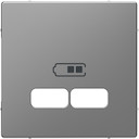 MERTEN D-Life ЦЕНТРАЛЬНАЯ НАКЛАДКА для USB механизма 2,1А, НЕР.СТАЛЬ