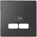MERTEN D-Life ЦЕНТРАЛЬНАЯ НАКЛАДКА для USB механизма 2,1А, АНТРАЦИТ