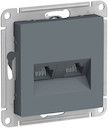 Розетка компьютерная AtlasDesign (2xRJ45, под рамку, с/у, грифель)