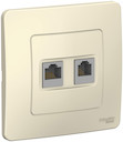 BLANCA С/У РОЗЕТКА двойная: комп.RJ45, кат.5E + телефон. RJ11, МОЛОЧНЫЙ