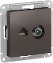 Розетка комбинированная AtlasDesign (RJ45+TV, под рамку, с/у, мокко)