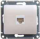 Розетка компьютерная Glossa (RJ45, под рамку, с/у, перламутр)