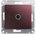 GLOSSA TV РОЗЕТКА проходная 4DB, механизм, БАКЛАЖАНОВЫЙ