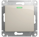 GLOSSA 1-клавишный ПЕРЕКЛЮЧАТЕЛЬ с подсветкой,сх.6а,10AX, механизм, МОЛОЧНЫЙ