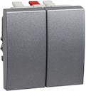 ПЕРЕКЛЮЧАТЕЛЬ 2X-КЛАВИШНЫЙ 16A МЕТАЛЛИК