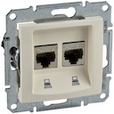 SEDNA РОЗЕТКА КОМПЬЮТЕРНАЯ RJ45, двойная, кат. 5е, неэкр. UTP, БЕЖЕВЫЙ