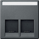 MERTEN ЦЕНТР.ПЛАТА д/розеток с разъемом RJ45 2 поста, АНТРАЦИТ, SM