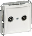ДУЭТ TV-R РОЗЕТКА одиночная 2DB, механизм, БЕЛЫЙ