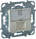 UNICA РОЗЕТКА компьют., RJ45, одиночная, с полем для надписи, кат. 5е, БЕЖЕВЫЙ