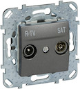 UNICA TOP РОЗЕТКА R-TV/SAT, оконечная, ГРАФИТ