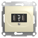 Glossa, USB розетка, 5 В постоянный ток, бежевый