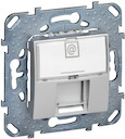 UNICA TOP РОЗЕТКА компьют., RJ45, одиноч., кат. 6, с полем для надп., АЛЮМИНИЙ