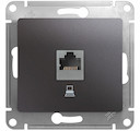 Розетка компьютерная Glossa (RJ45, под рамку, с/у, графит)