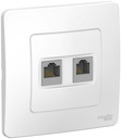 Розетка комбинированная Blanca (RJ45+RJ11, в сборе, с/у, белая)