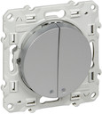 ODACE ВЫКЛЮЧАТЕЛЬ 2-клавишный, с LED-подсветкой, 10 АХ, 250 В, сх. 1, АЛЮМИНИЙ