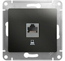 Розетка компьютерная Glossa (RJ45, под рамку, с/у, антрацит)