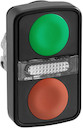 ГОЛОВКА КНОПКИ ДВОЙНАЯ БЕЗ МАРКИР + LED ZB4BW7A37407