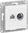 Розетка комбинированная AtlasDesign (RJ45+TV, под рамку, с/у, белая)