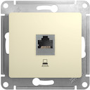 Розетка компьютерная Glossa (RJ45, под рамку, с/у, бежевая)