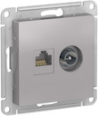 Розетка комбинированная AtlasDesign (RJ45+TV, под рамку, с/у, алюминий)