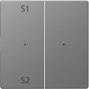 MERTEN D-Life PlusLink КЛАВИША 2-ная с S1/S2, пусто, НЕРЖ. СТАЛЬ, SD