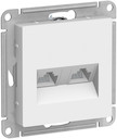 Розетка компьютерная AtlasDesign (2xRJ45, под рамку, с/у, белая)