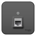 Розетка компьютерная Blanca (RJ45, в сборе, о/у, антрацит)