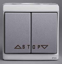 Выключатель для жалюзи, авт., блокир., в сборе серый IP55