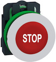 КНОПКА 22ММ КРАСНАЯ С ВОЗВРАТОМ, МОНТАЖ ЗАПОД, 1НО, ПЛАСТИК, МАР-КА "STOP" C1