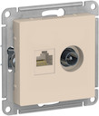 Розетка комбинированная AtlasDesign (RJ45+TV, под рамку, с/у, бежевая)