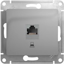 Розетка компьютерная Glossa (RJ45, под рамку, с/у, алюминий)