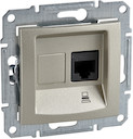 SEDNA РОЗЕТКА КОМПЬЮТЕРНАЯ RJ45, одиночная, кат. 5е, неэкр. UTP, ТИТАН