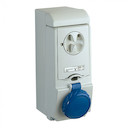 ПАНЕЛЬНАЯ РОЗЕТКА UNIKA С ДЕРЖ ПРЕДОХР 16A 2P-E 200-250 IP65