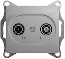 GLOSSA TV-R РОЗЕТКА оконечная 1DB, механизм, АЛЮМИНИЙ