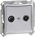 ДУЭТ TV-R РОЗЕТКА одиночная 2DB, механизм, СЕРЕБРИСТЫЙ