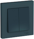 ATLASDESIGN 2-клавишный ВЫКЛЮЧАТЕЛЬ, сх.6, 10АХ, в сборе, ИЗУМРУД