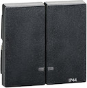 MERTEN КЛАВИША двойная с окошком д/световой индикации IP44,АНТРАЦИТ, SM