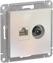 Розетка комбинированная AtlasDesign (RJ45+TV, под рамку, с/у, жемчуг)