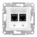 Розетка компьютерная Sedna (2xRJ45, cat.5e, UTP, под рамку, с/у, белая)