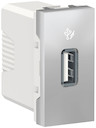 UNICA MODULAR розетка USB, 5 В / 1000 мА, 1 модуль алюминий